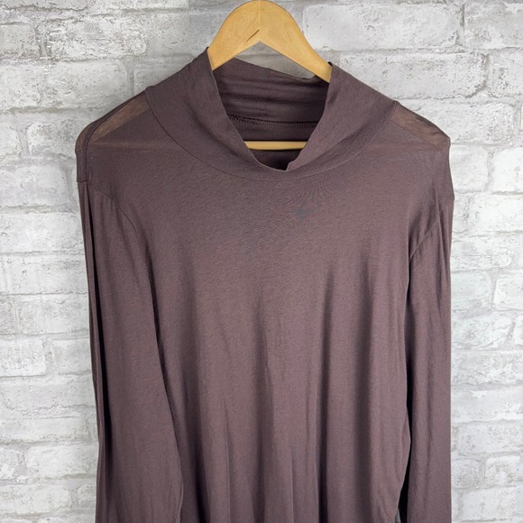 J.Crew Tissue Crepe Mock Neck Top Long Sleeve Neutral Brown Lightweight Size 3X - Picture 1 of 11